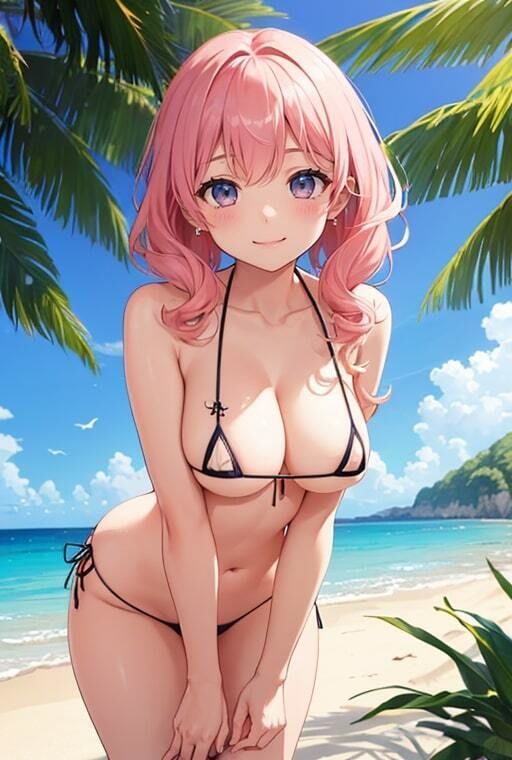 サンプル画像3:乳首が見えそうなマイクロビキニの人妻たち(AIバブみ) [d_406361]