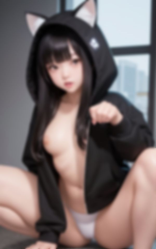 サンプル画像3:猫耳フードでHなイタズラをしてくる学校の淫乱後輩女学生(AIラブリー) [d_406364]