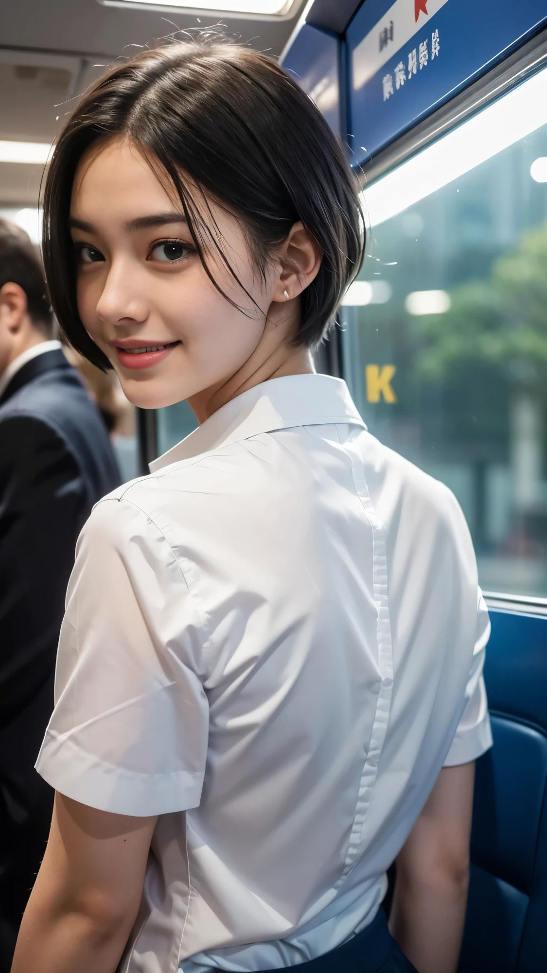 【50枚】電車の美人制服女子校生の日常とフルヌードの写真画像集【AI】のサンプル画像 6
