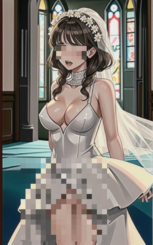 サンプル画像3:「結婚したら毎日朝晩もっと激しく犯してください・・！！！」と本音をぶちまけて誓った花嫁。すると旦那は結婚式で●すという非常事態が発生！！！！結局バックぶち込まれてメスイキしてしまうのであった・・・www(苺くらぶ) [d_407118]