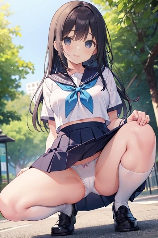 サンプル画像1:がに股でパンツをみせてくれるJK(色気の垂れ流し) [d_407145]