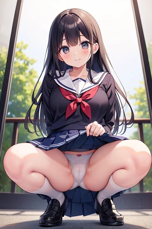 サンプル画像3:がに股でパンツをみせてくれるJK(色気の垂れ流し) [d_407145]