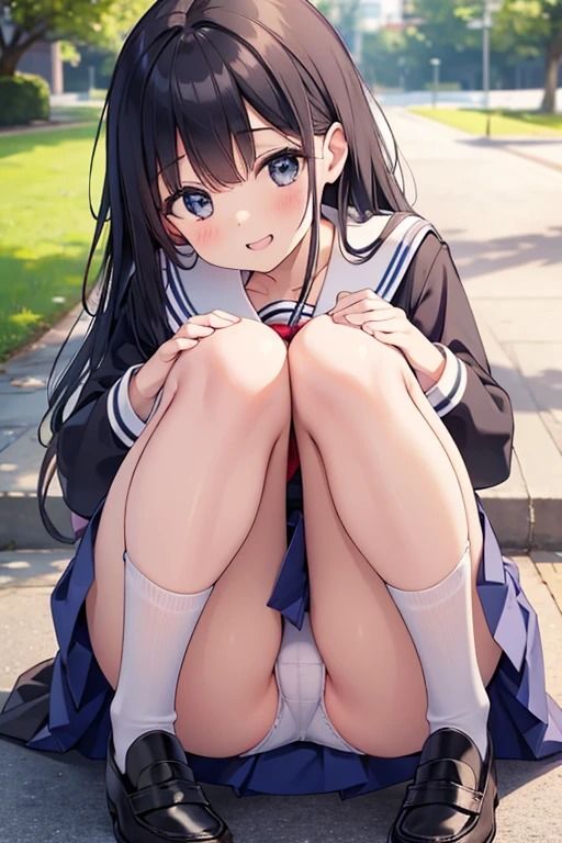 サンプル画像4:がに股でパンツをみせてくれるJK(色気の垂れ流し) [d_407145]