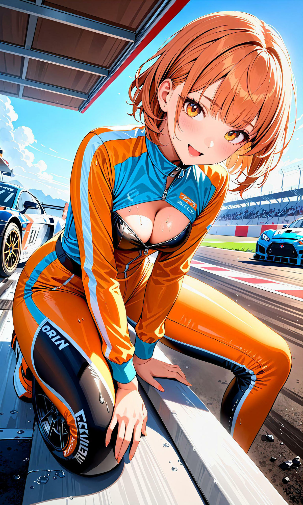 サンプル画像1:エチエチカーレース部-レース後の汗だく女子と禁断のエチエチドリフト！-(BETA) [d_407277]