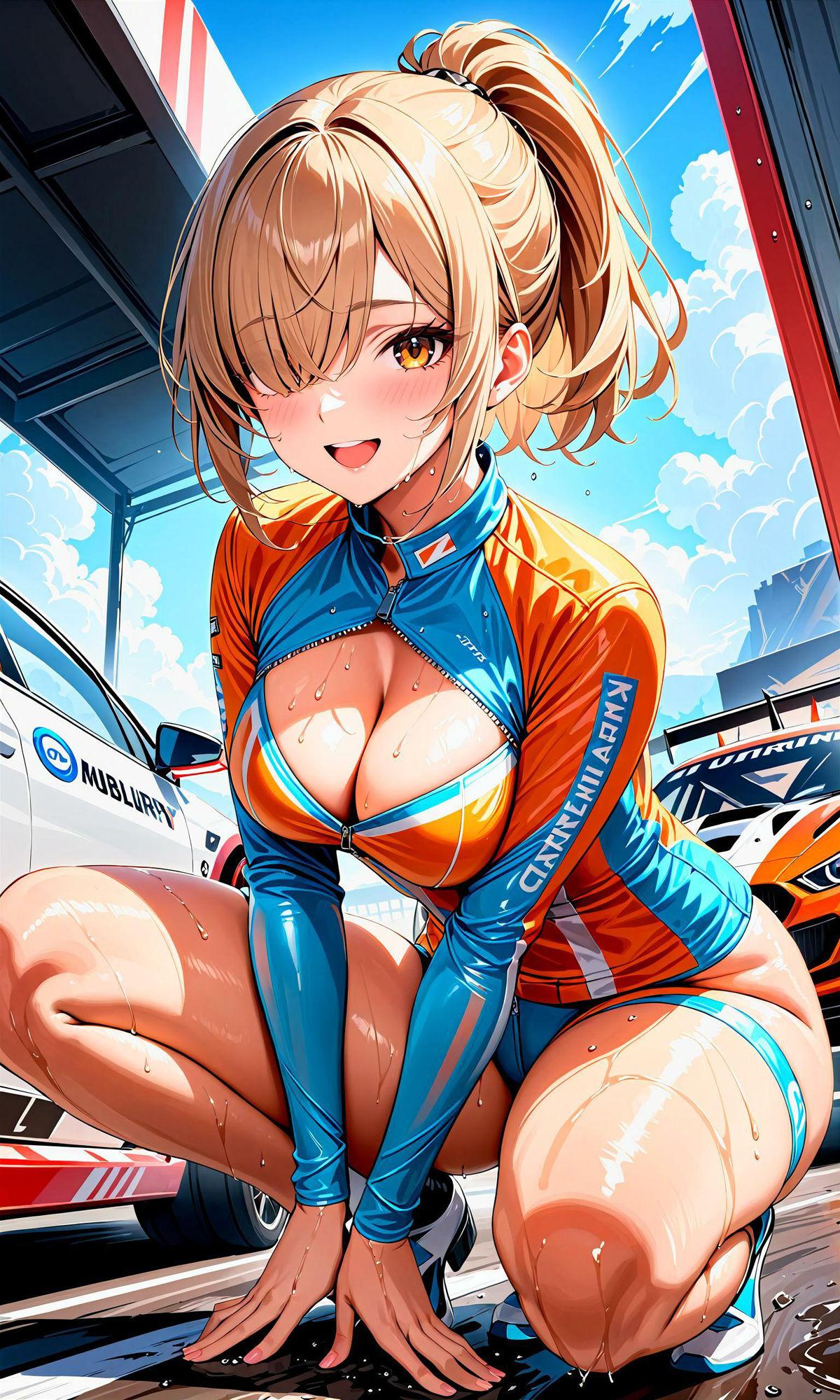 サンプル画像2:エチエチカーレース部-レース後の汗だく女子と禁断のエチエチドリフト！-(BETA) [d_407277]