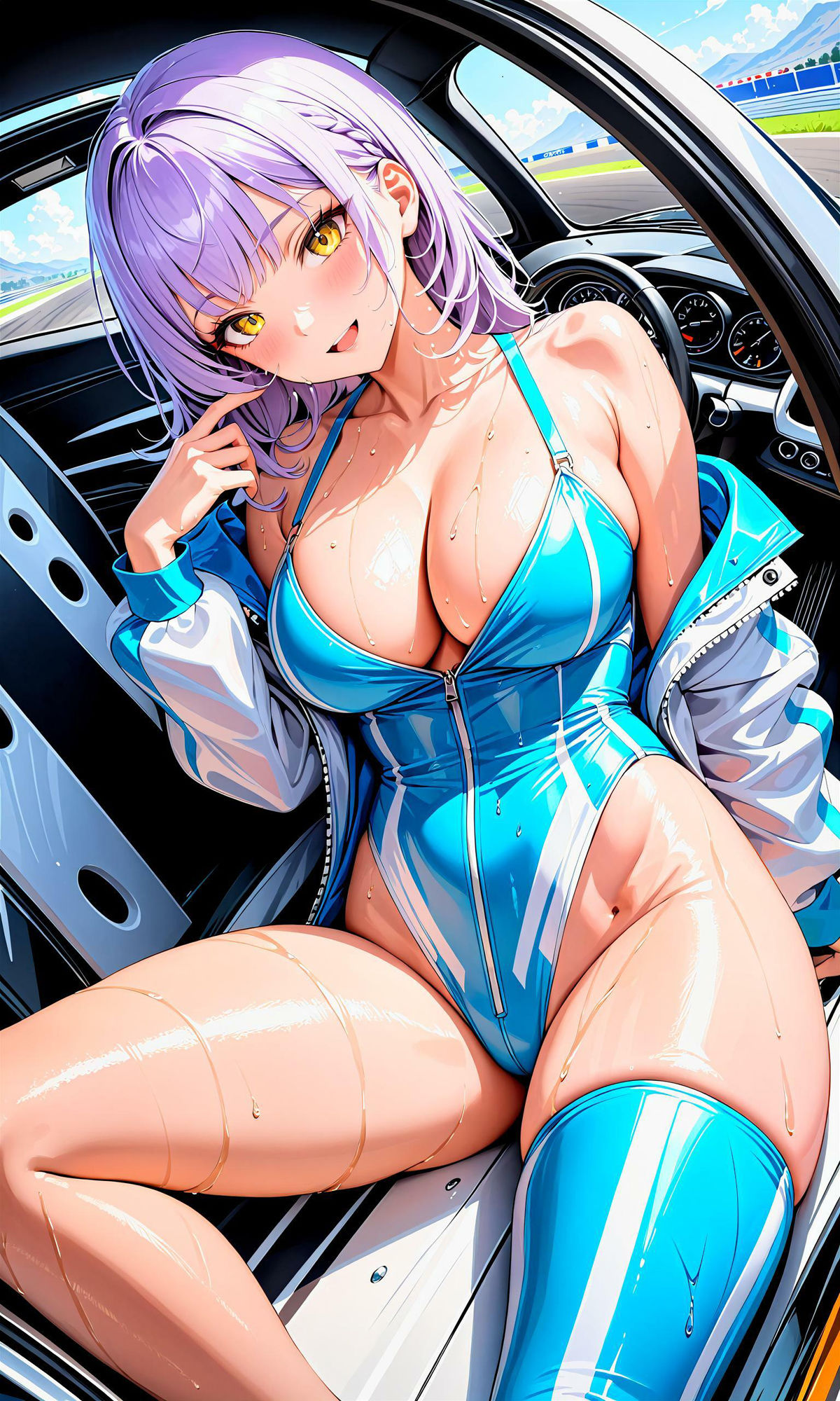 サンプル画像3:エチエチカーレース部-レース後の汗だく女子と禁断のエチエチドリフト！-(BETA) [d_407277]