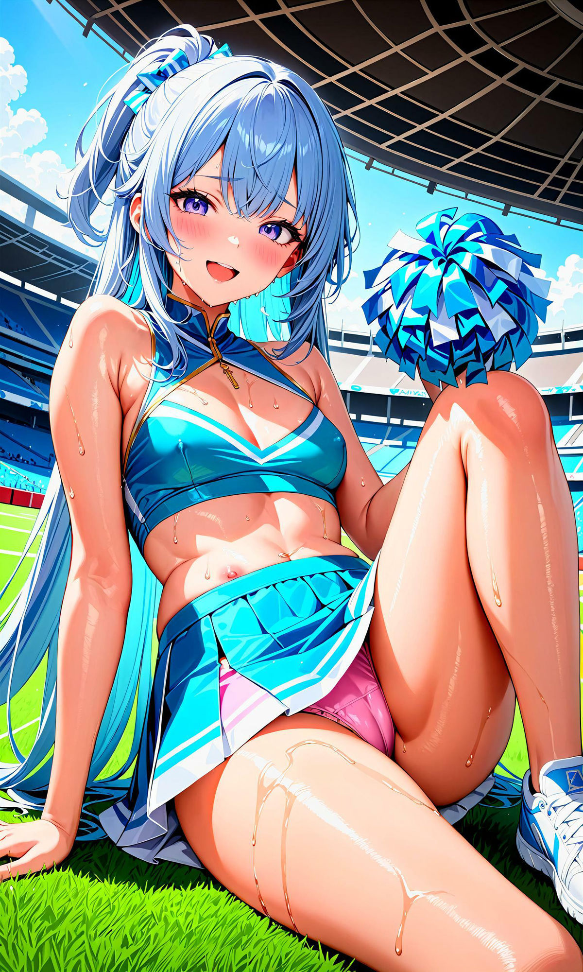 サンプル画像1:エチエチチアガール部-汗だくチアのフレフレで試合に集中できない件-(BETA) [d_407288]