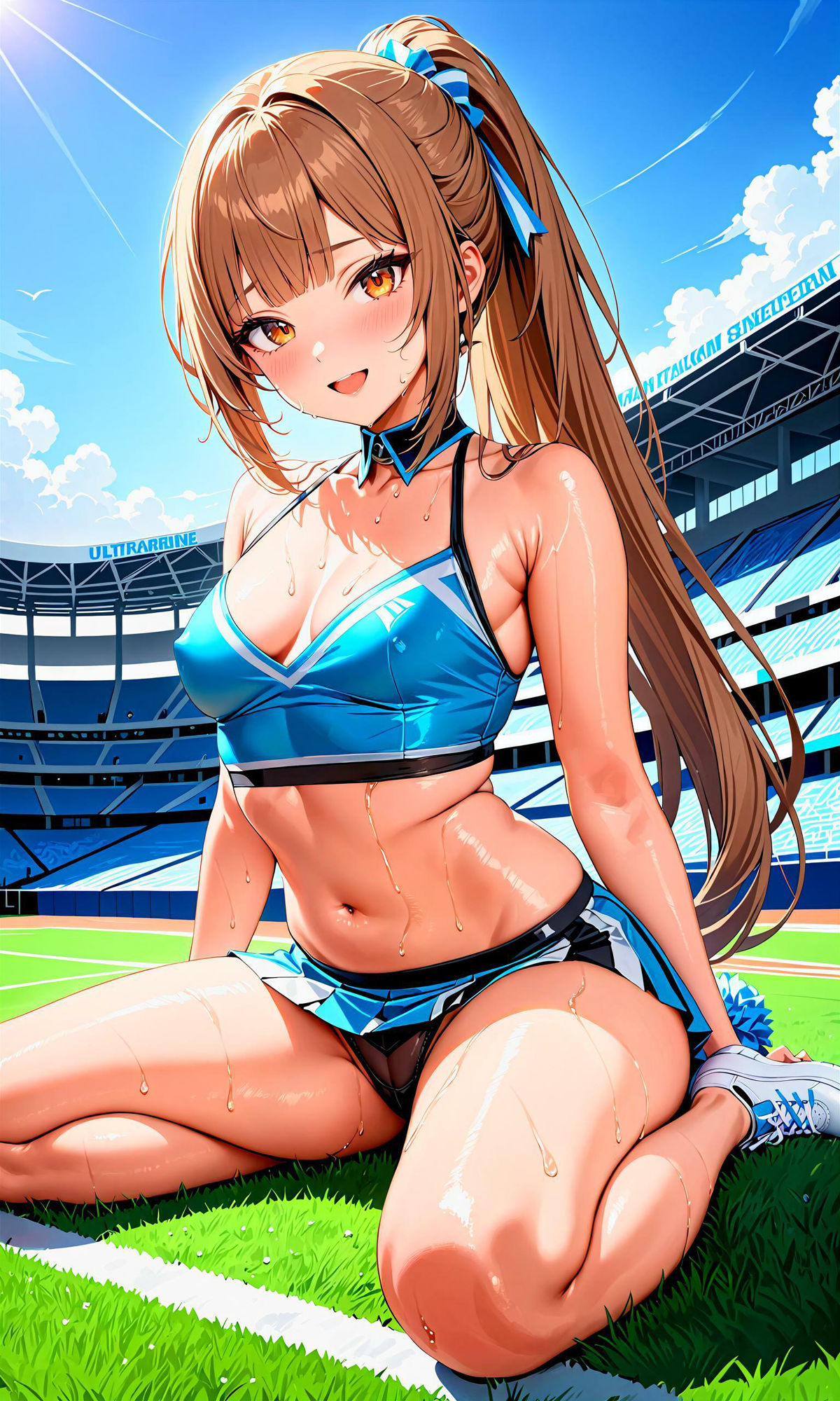 サンプル画像4:エチエチチアガール部-汗だくチアのフレフレで試合に集中できない件-(BETA) [d_407288]