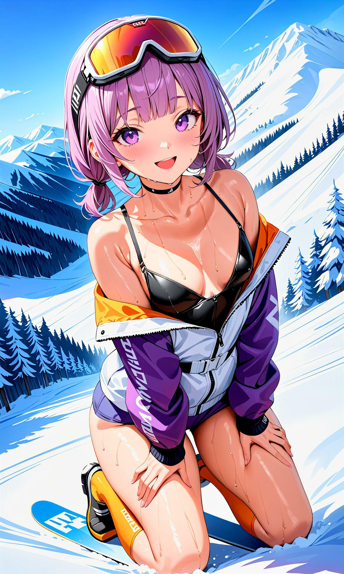 サンプル画像1:エチエチスキースノボ部-雪上の妖精とムレムレ汗だくカービング！-(BETA) [d_407293]