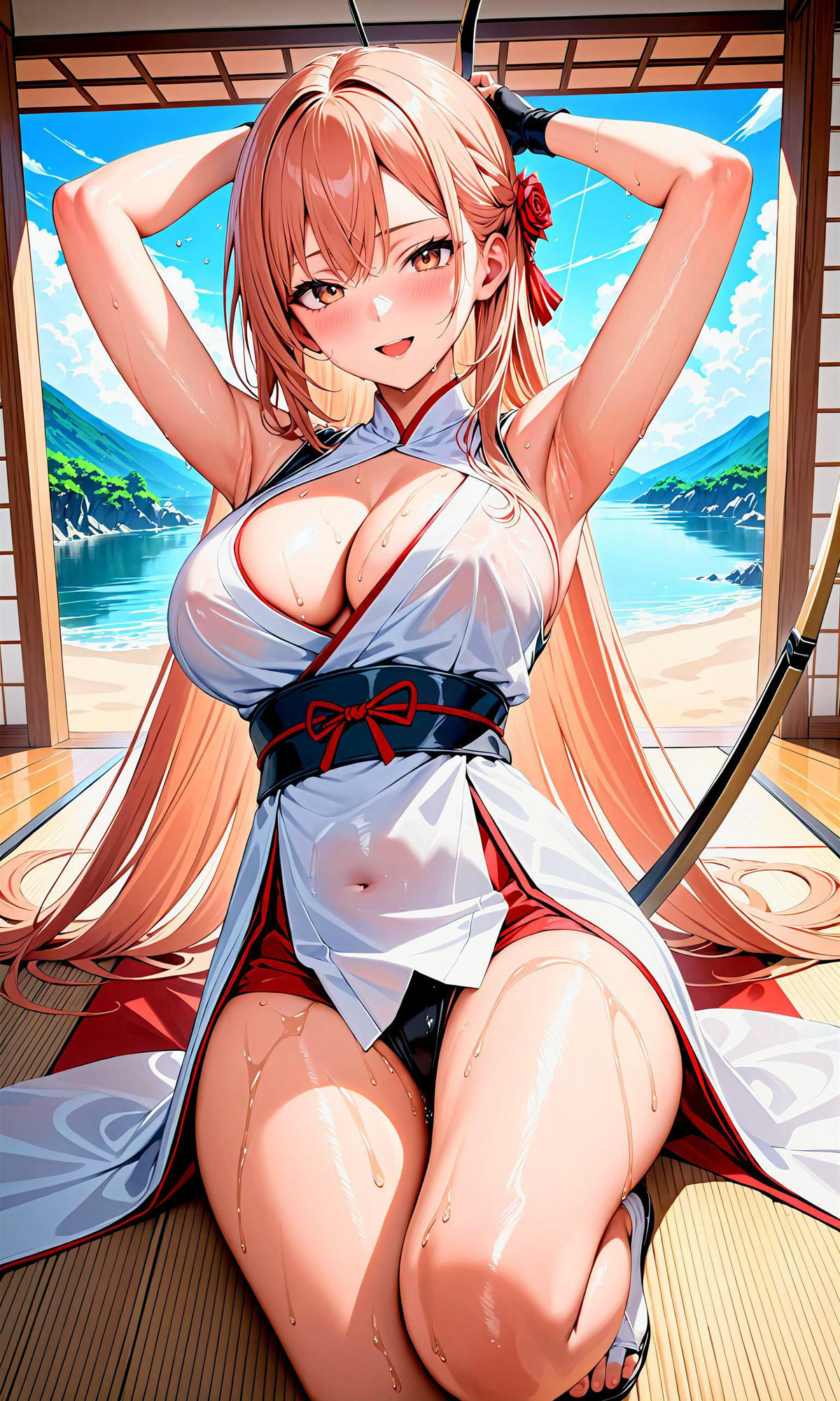 サンプル画像2:エチエチ弓道部-キャプテンの指導は超接近！禁断の汗だく特訓！-(BETA) [d_407304]