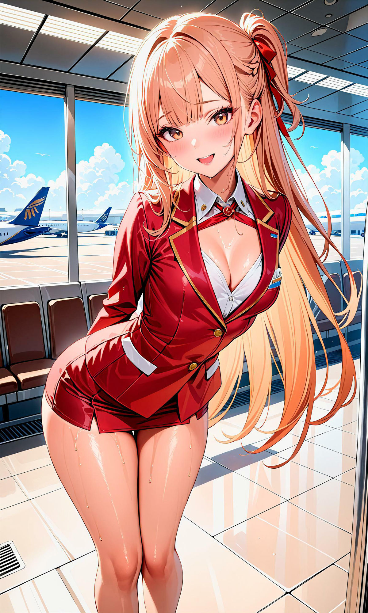 サンプル画像2:エチエチスチュワーデスさん-フライト中に急接近！そんなに近いと緊急着陸不可なんだがw-(BETA) [d_407313]