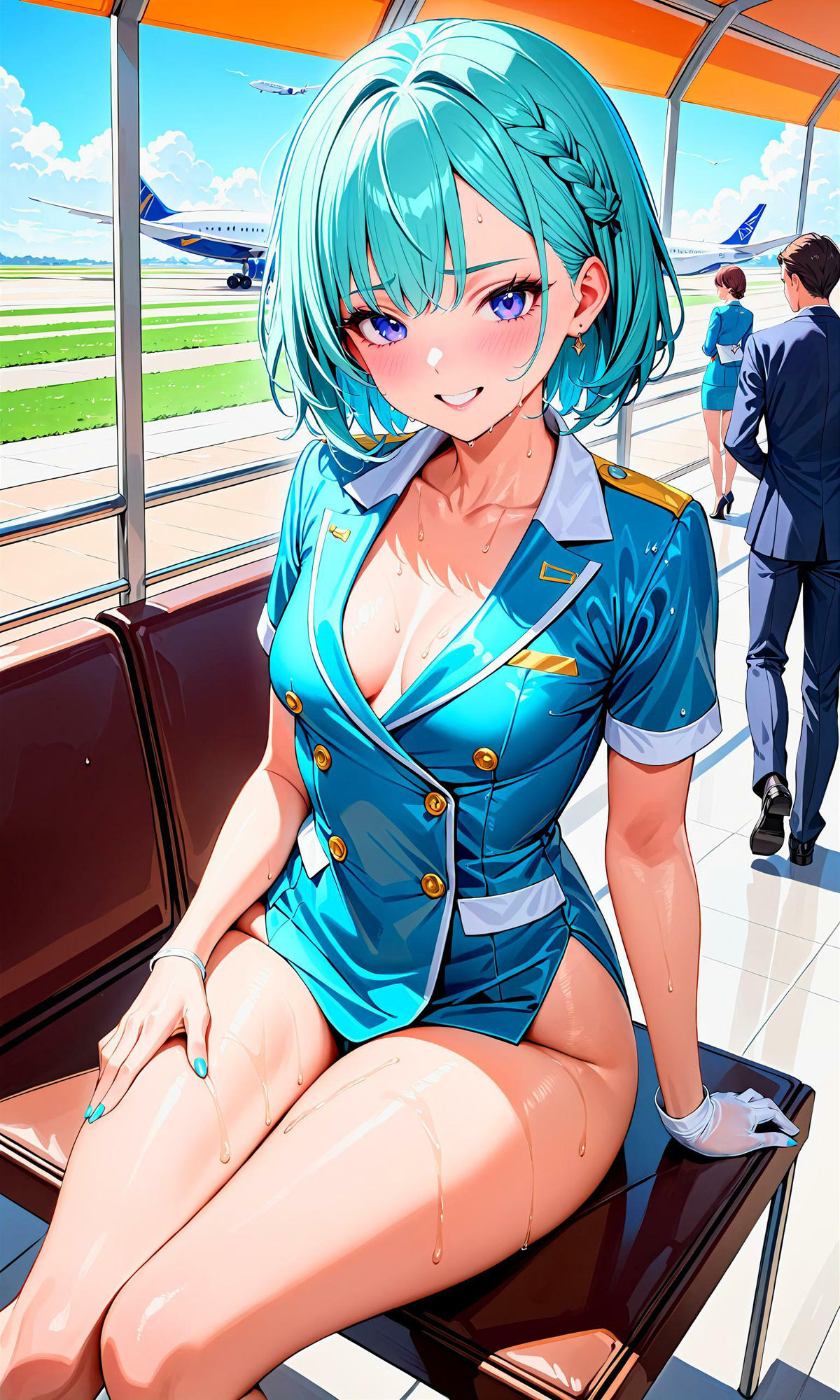 サンプル画像4:エチエチスチュワーデスさん-フライト中に急接近！そんなに近いと緊急着陸不可なんだがw-(BETA) [d_407313]