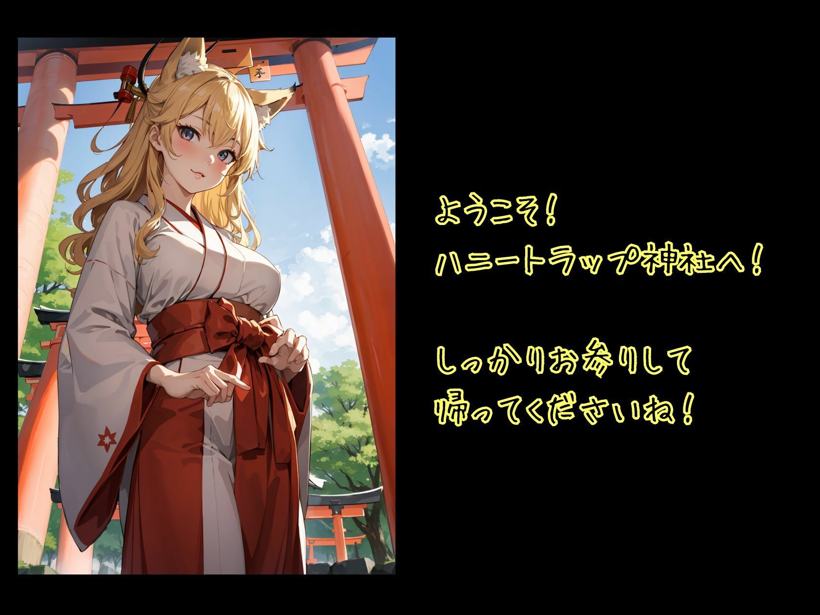 サンプル画像4:ハニートラップ ぶっかけ用CG集 狐耳巫女編(はちみつ本舗) [d_407459]