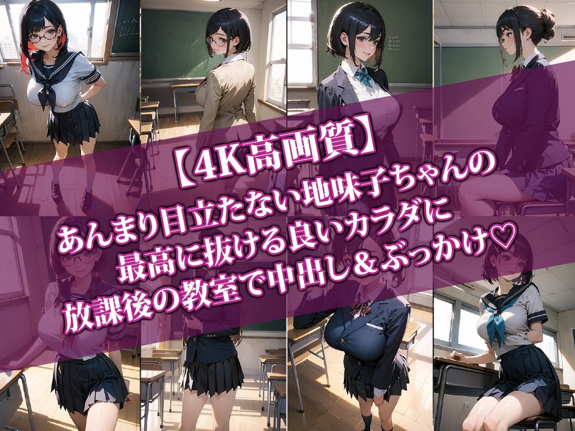 サンプル画像1:クラスの地味子がメチャシコ巨乳だった件(AI-beauty2.5) [d_407502]