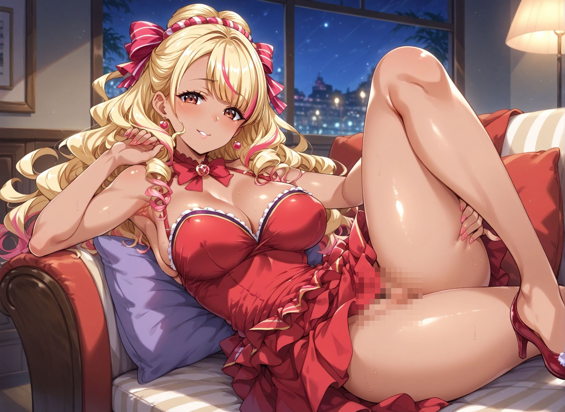 サンプル画像6:丸見えキャバ嬢 in新宿(金髪と金髪) [d_407620]