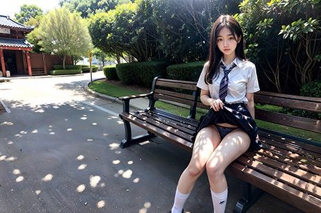 サンプル画像1:【大容量・高画質】制服スカートめくり美少女(Fetishism AI) [d_407625]