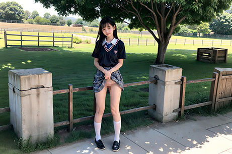 サンプル画像4:【大容量・高画質】制服スカートめくり美少女(Fetishism AI) [d_407625]