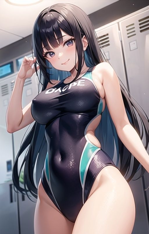 サンプル画像1:ヌレヌレ競泳水着をズラして生ハメっ(ai生成で中出し天国) [d_407680]