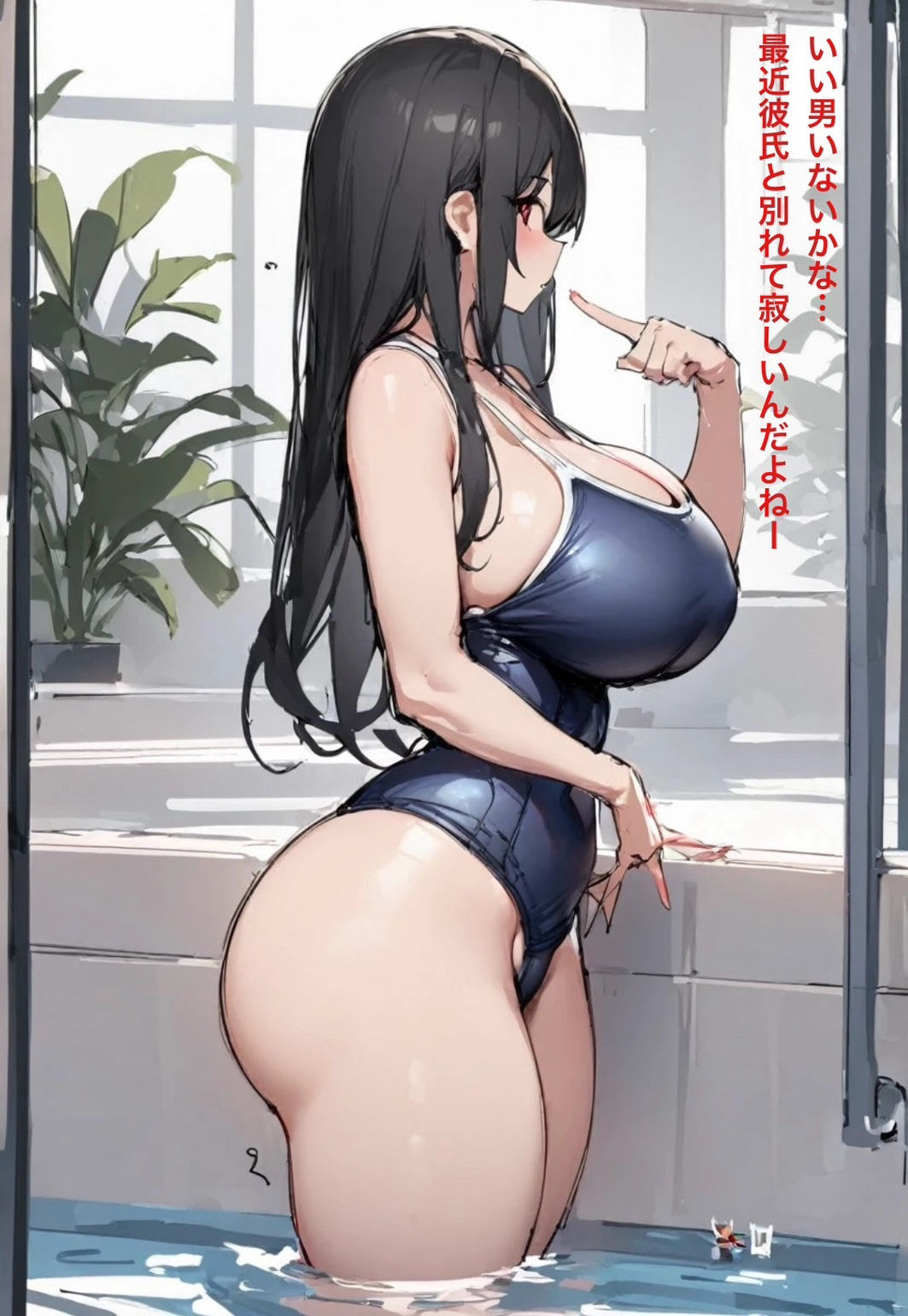 サンプル画像1:プールでナンパした清楚系黒髪ロングスク水J〇とめちゃくちゃエロいセックスした笑(錦織  茎) [d_407730]