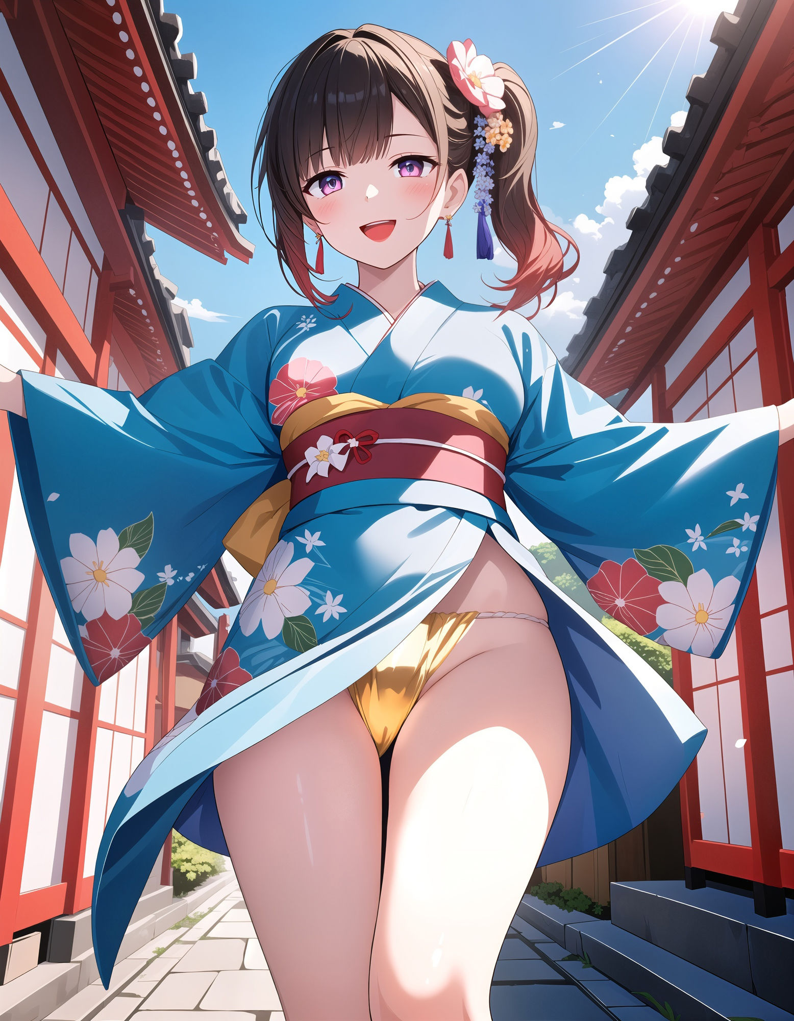 サンプル画像2:ふんどし浴衣女子のローアングルパンチラ(D.P.H.) [d_407776]