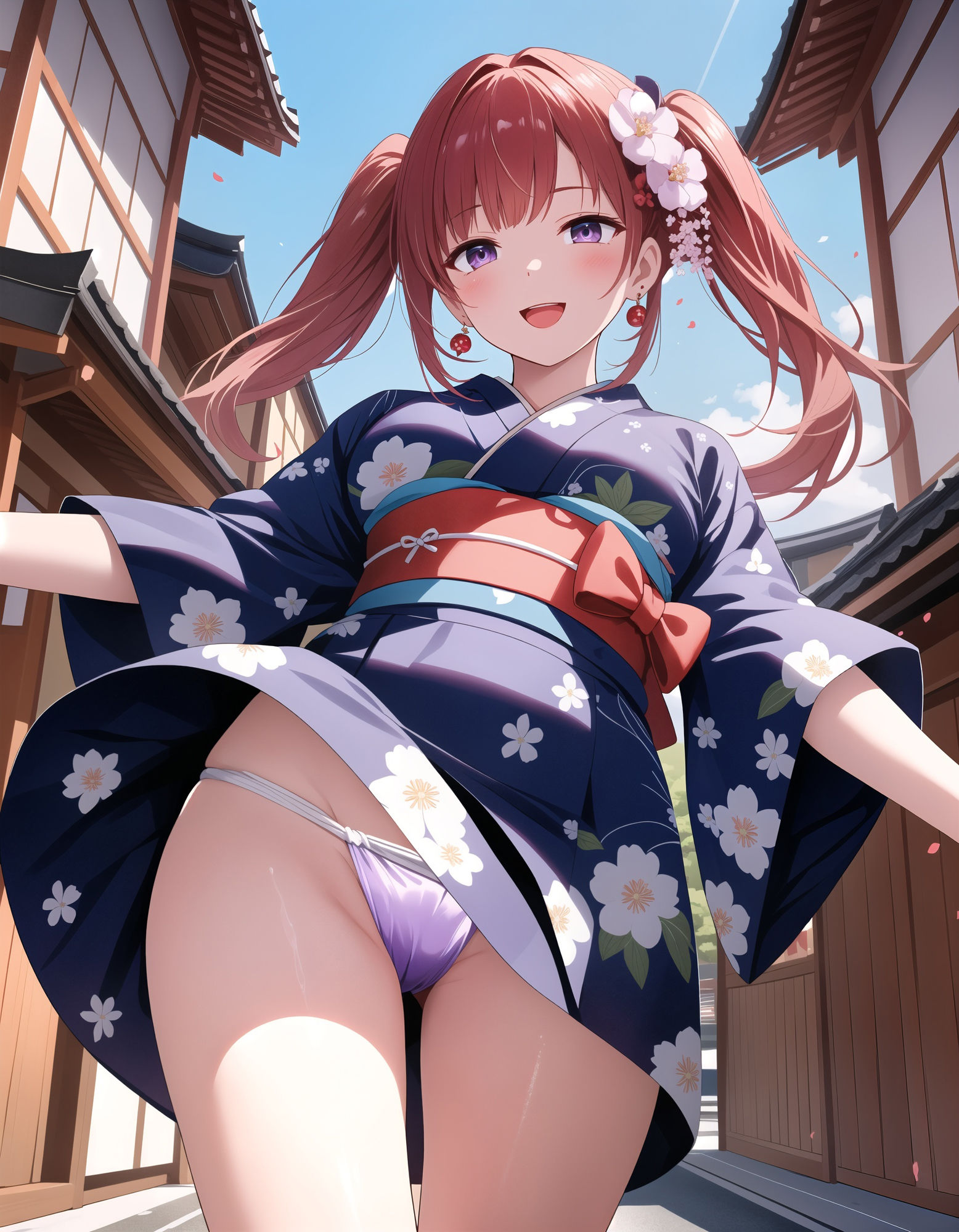 サンプル画像3:ふんどし浴衣女子のローアングルパンチラ(D.P.H.) [d_407776]