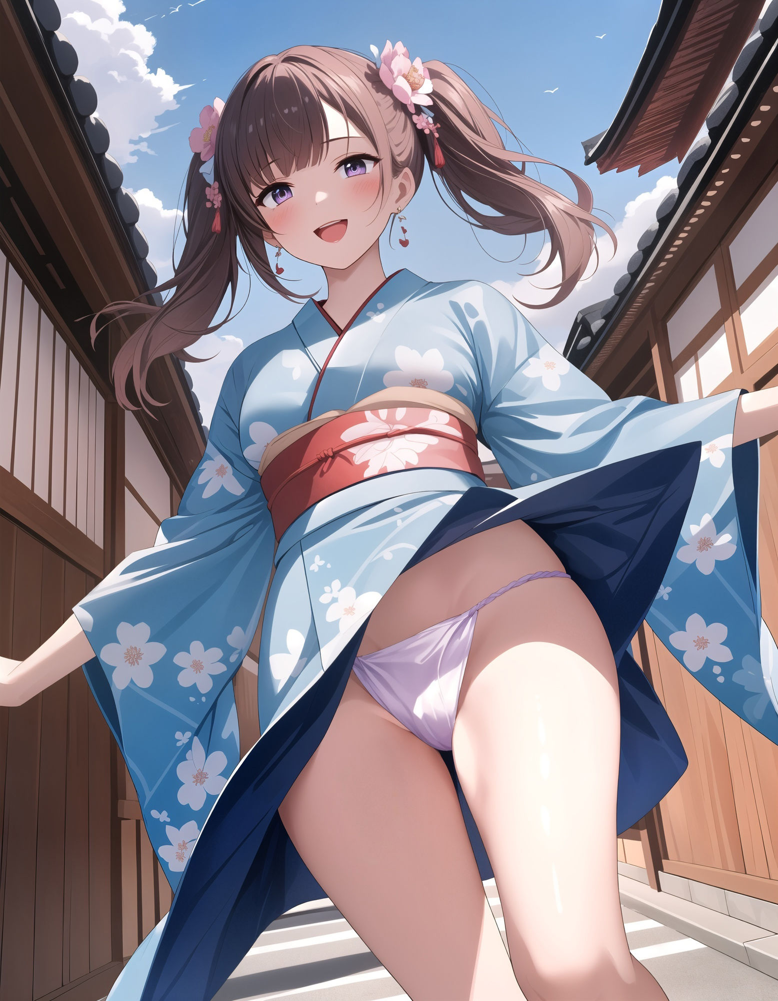 サンプル画像4:ふんどし浴衣女子のローアングルパンチラ(D.P.H.) [d_407776]