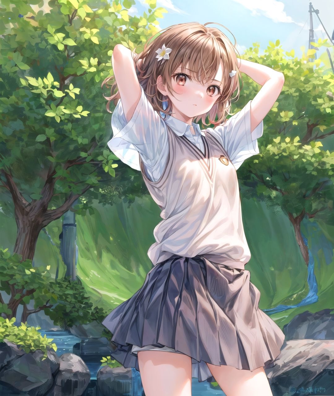サンプル画像1:美少女たちのひととき・御〇美琴（とある科学の超電磁砲）(Aark) [d_407908]