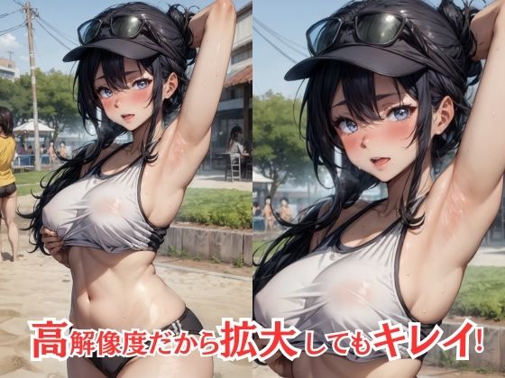 サンプル画像1:ビーチで日焼けギャルと野外えっちが最高すぎた件(清純制服学園) [d_407989]