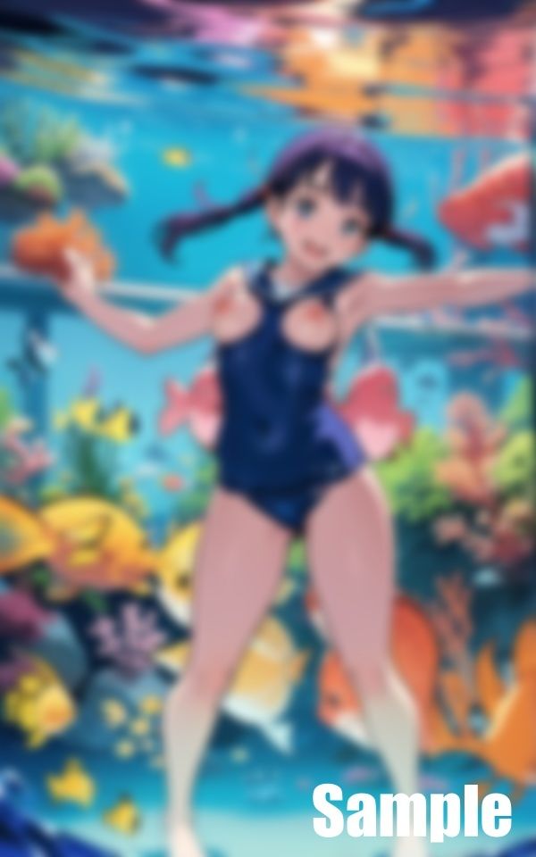 サンプル画像4:水族館の水槽の中(にゅーろん) [d_408149]