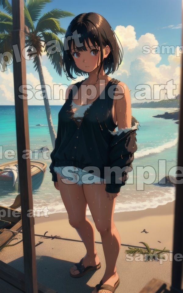 サンプル画像4:無人島にたどり着いた家出少女がエロすぎた・・一緒に暮らし始める特集！(突撃汁男) [d_408252]