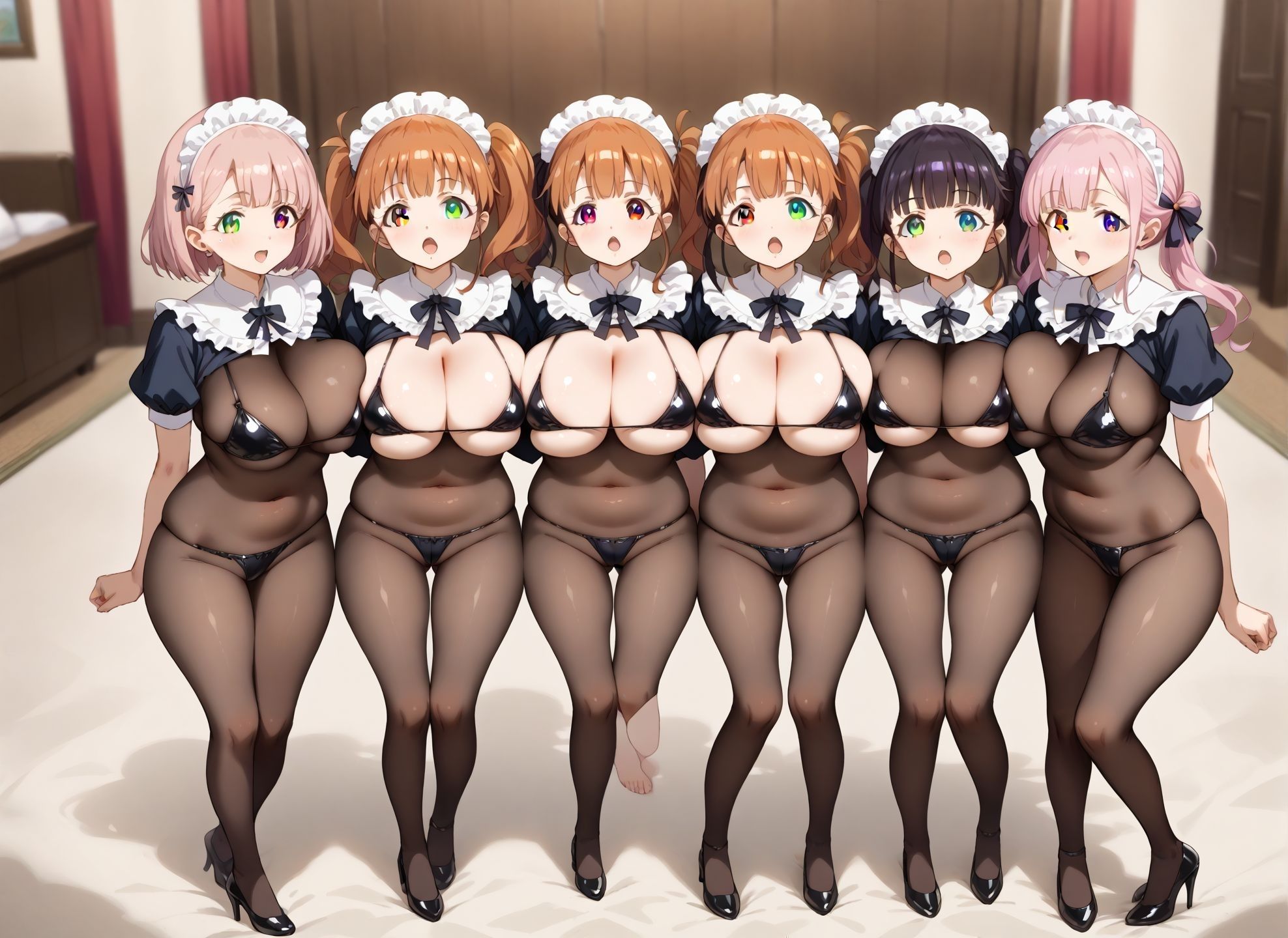 サンプル画像4:【厳選】メイド＆キャバ嬢＆バニー ハーレム天国(不倫は文化祭) [d_408260]