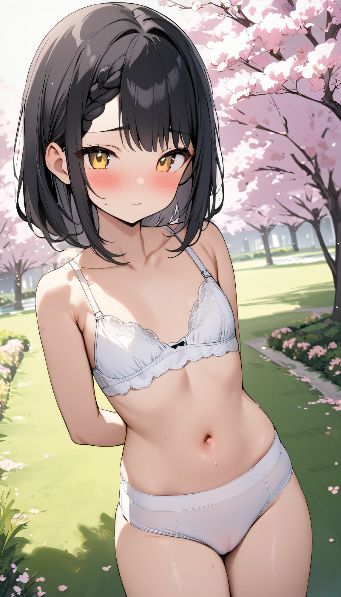 サンプル画像5:［縦長157枚］ 野外露出黒髪美女(AI factory) [d_408436]