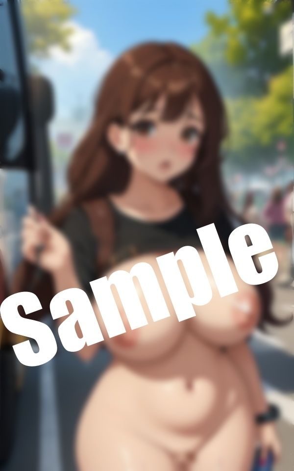 サンプル画像2:巨乳美少女が大胆露出〜屋外でおっぱい丸出し…(エロ見放題タイム) [d_408607]