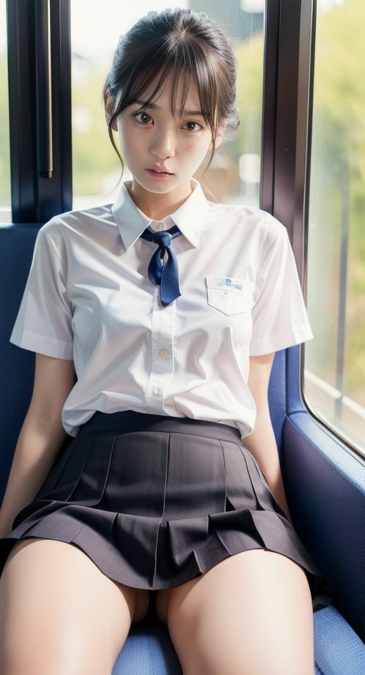 サンプル画像1:マッチングアプリで出逢った人妻があまりのも童顔美人だったので制服着せて通学放置プレイ(マイキ) [d_408741]