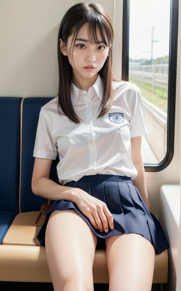 サンプル画像3:マッチングアプリで出逢った人妻があまりのも童顔美人だったので制服着せて通学放置プレイ(マイキ) [d_408741]