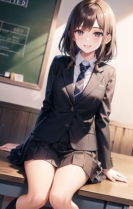 サンプル画像1:美少女の放課後えっち〜教室でイケナイ個人授業103連発〜(ai生成で中出し天国) [d_408800]