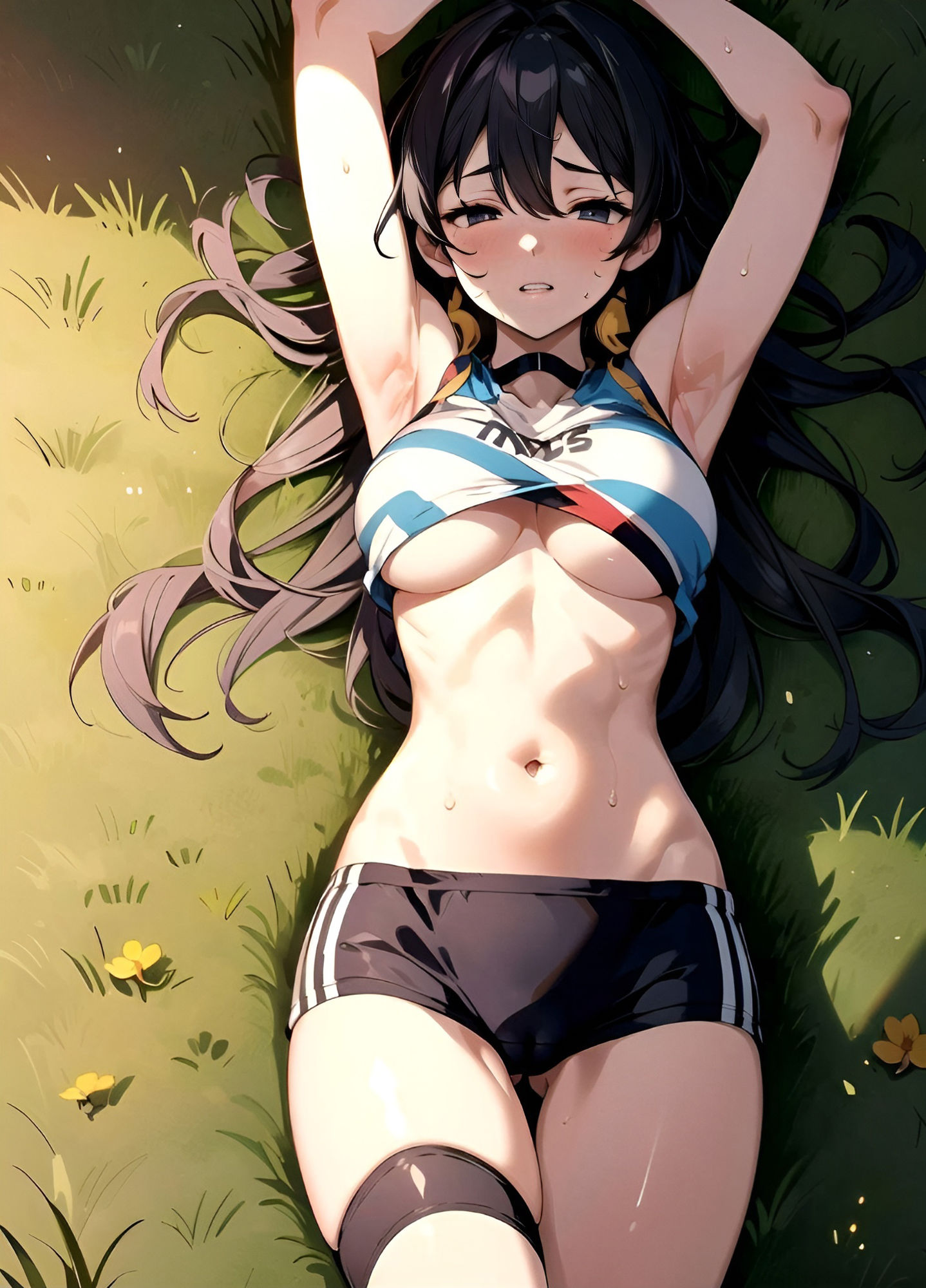 ギチギチのユニフォームを着させられた陸上女子達アニメチック