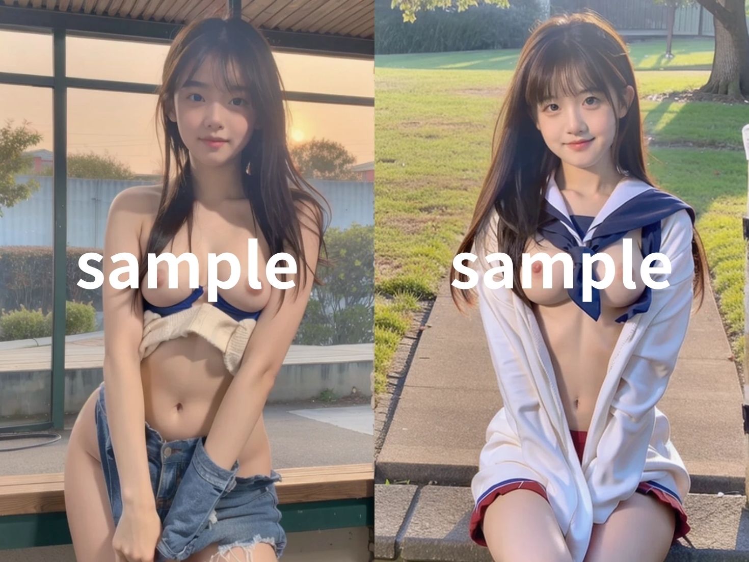 サンプル画像3:【FANZA限定】 たぬき顔な処女JKとえちえちデート(えちえちAI美女) [d_408900]