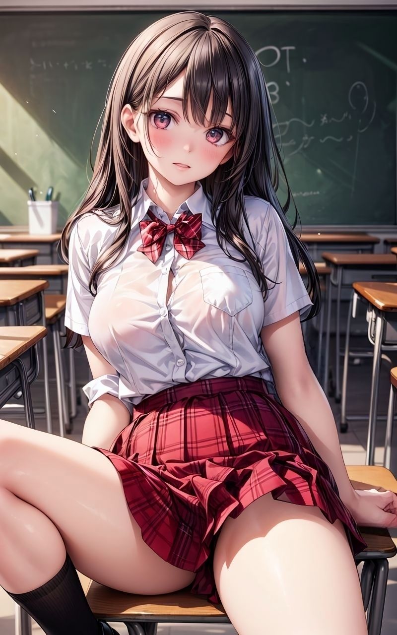 サンプル画像2:グラビア＆裏画像 JKアイドル 福田うるみ 赤制服バージョン(AIらぼんぬ) [d_408941]