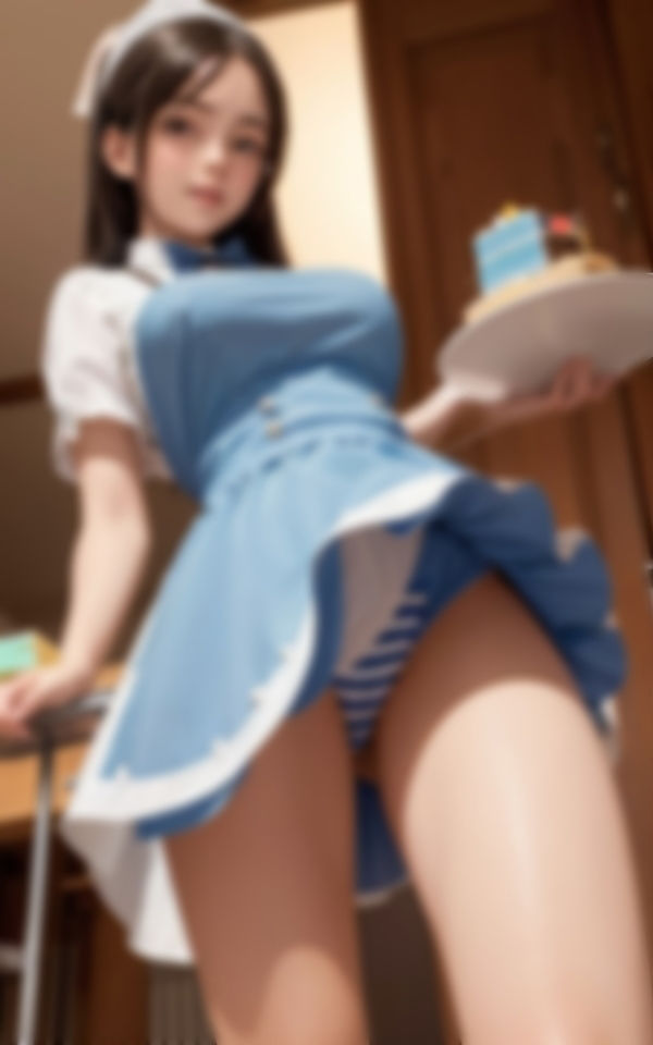 サンプル画像2:パンモロでお客様を喜ばせる新人えちえちウエイトレス画像コレクション(最高のAI美女出版) [d_409089]