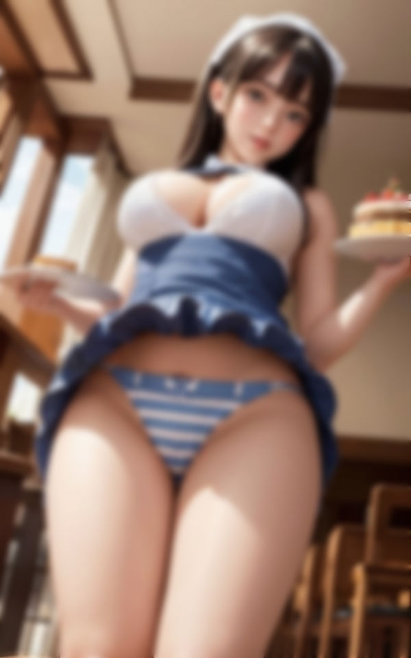 サンプル画像5:エッチなサービスが大好きな新人巨乳ウエイトレス画像集(AIの悪戯) [d_409092]