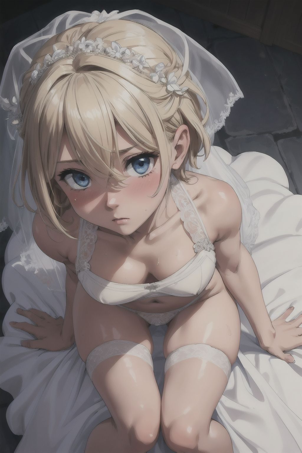 サンプル画像3:ブロンドショートのウェディング(長ネギ粘菌) [d_409247]