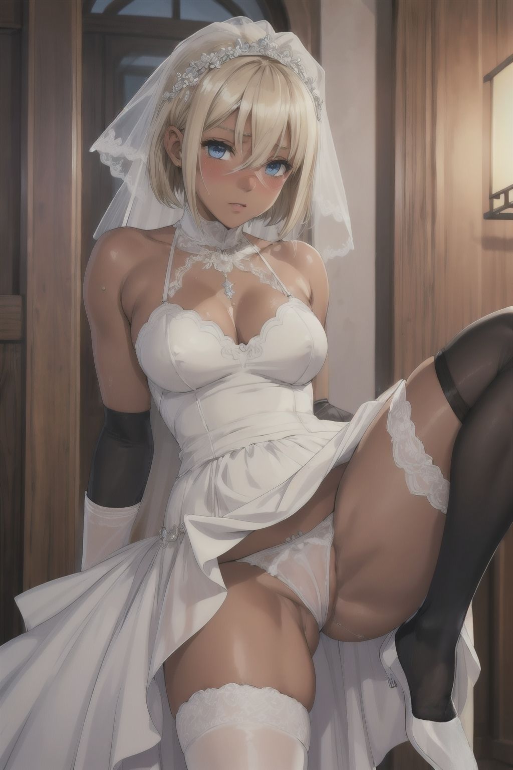 サンプル画像4:ブロンドショートのウェディング(長ネギ粘菌) [d_409247]