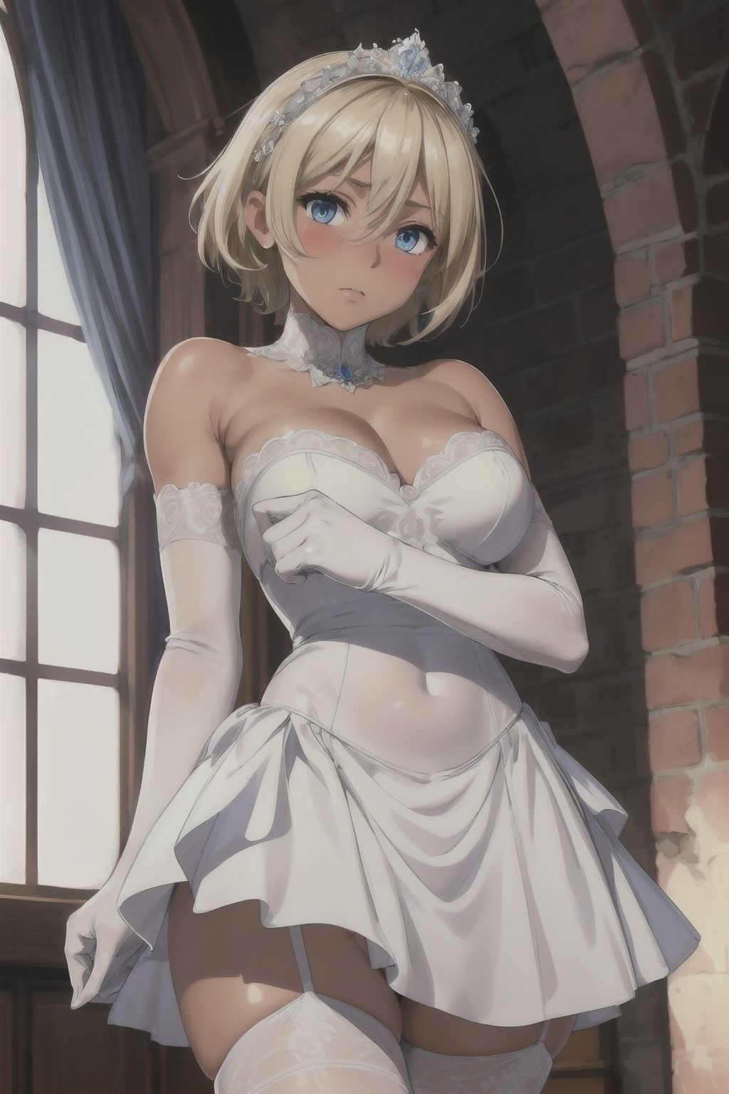 サンプル画像5:ブロンドショートのウェディング(長ネギ粘菌) [d_409247]