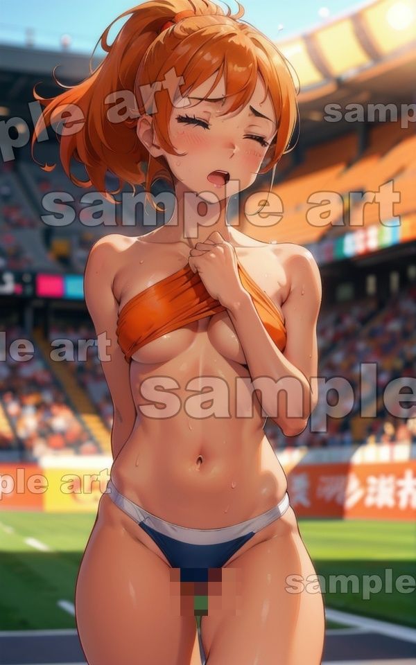 サンプル画像1:陸上美少女スペシャル！Cカップのおっぱいを露出ゴール！先生や観客が大興奮の勃起不可避大会！(ワンコイン企画) [d_409270]