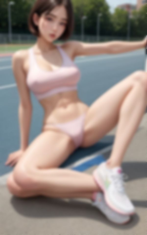 サンプル画像4:淫らな身体で顧問の先生を挑発する淫乱陸上部員のヤンキー先輩(セクシーAI) [d_409633]