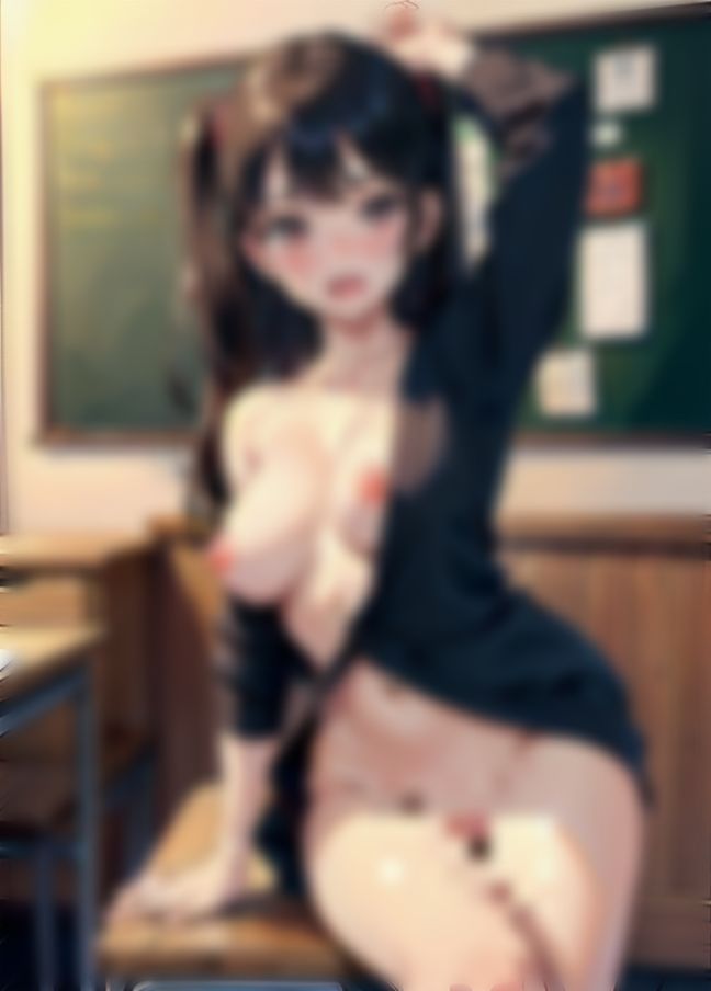 サンプル画像1:学校の人気女子、教室で制服を脱いで…変態行為(美味しい汁) [d_409650]