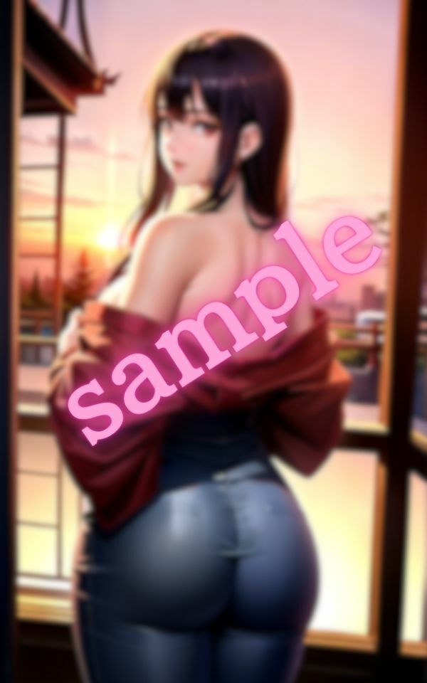 サンプル画像1:綺麗な夕日と綺麗なお姉さん〜最高のロケーションで最高のS〇Xをする〜(AIエロエロクラブ) [d_409869]