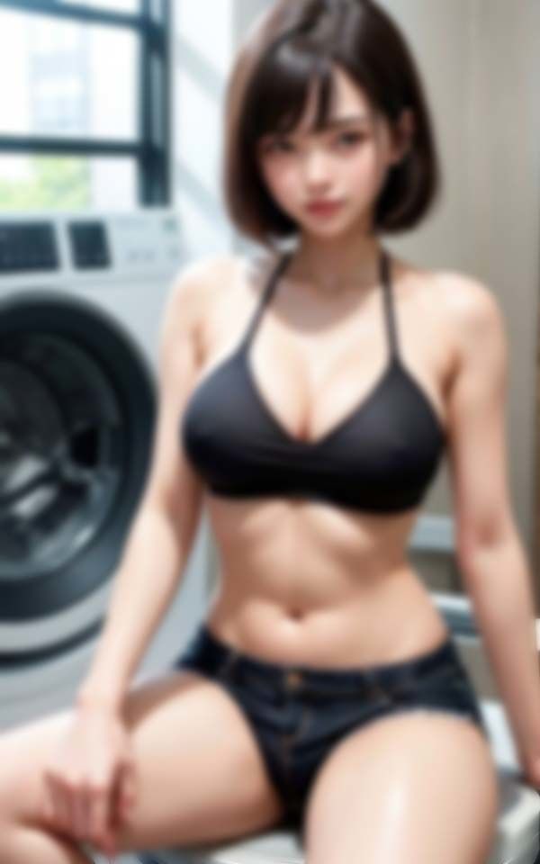 サンプル画像1:コインランドリーで遭遇した淫乱痴女のセクシーポーズ(AIジェネレーション) [d_410107]