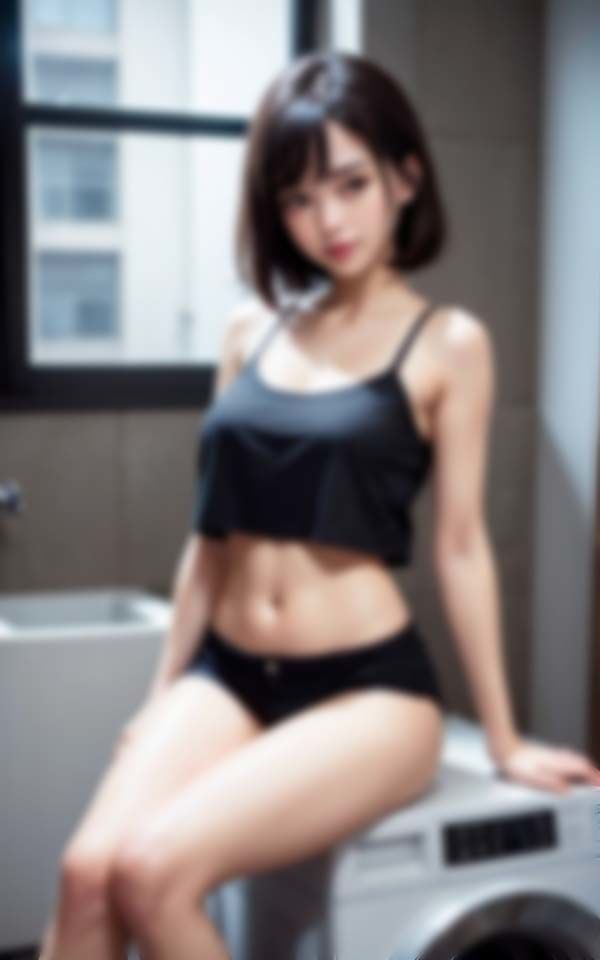 サンプル画像2:コインランドリーで遭遇した淫乱痴女のセクシーポーズ(AIジェネレーション) [d_410107]